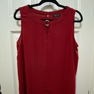 Maroon Res Color Sleeveless Top